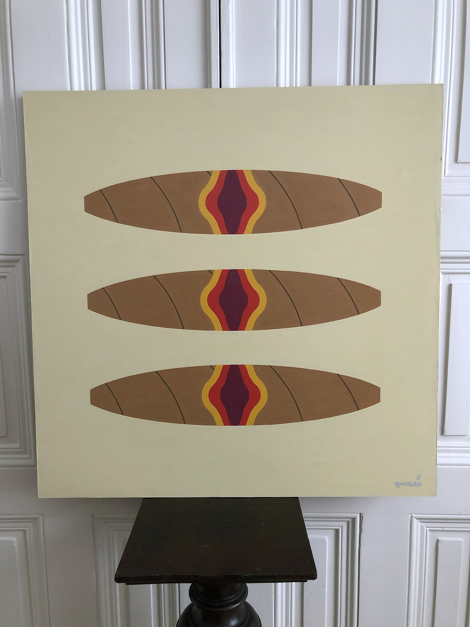 Painting of three cigars. Pop-art